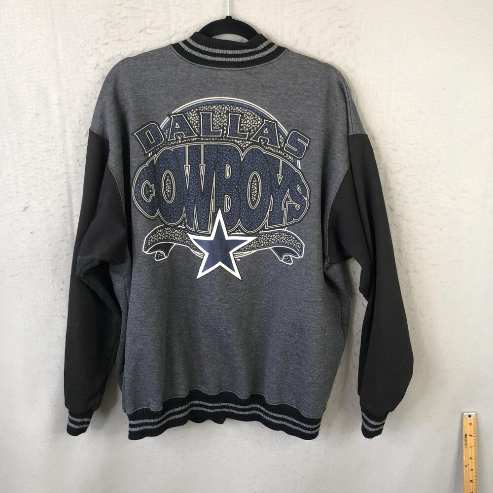 Vintage Dallas Cowboys Jacket Mens XL Gray NFL Football Team Rated Varsity 90s